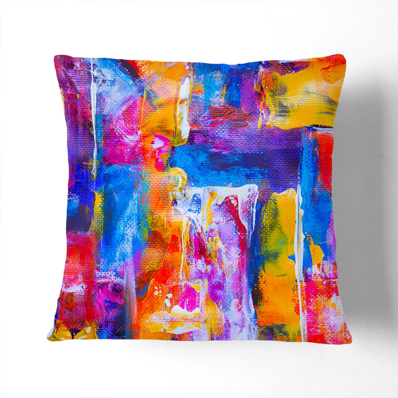 Abstract Square Cushion, White, 40 x 40 cm