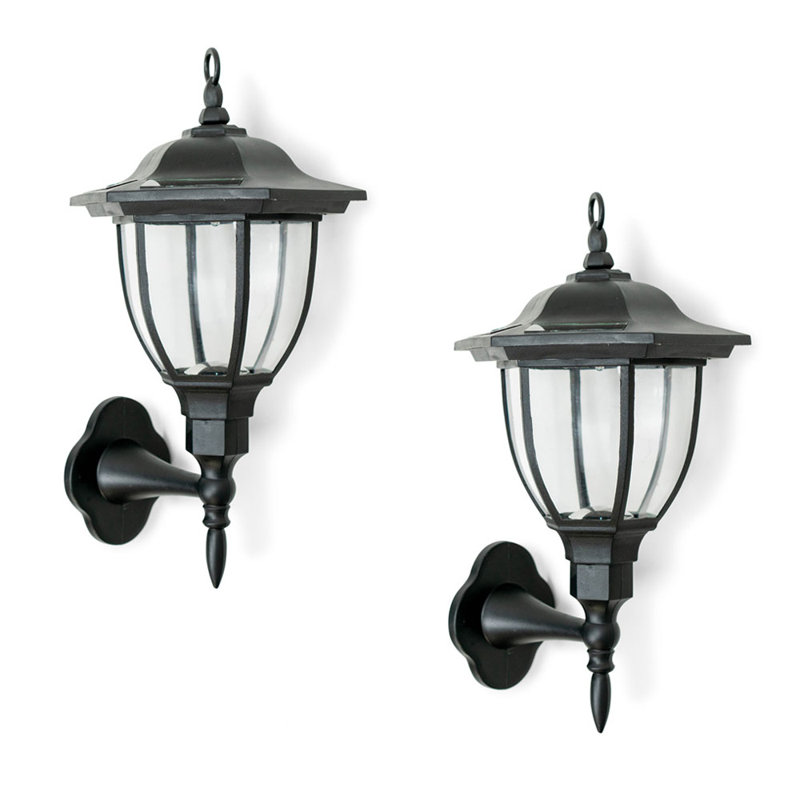 Midlothian Matte Black 4 - Bulb 22cm H Solar Powered Integrated LED Outdoor Wall Lantern