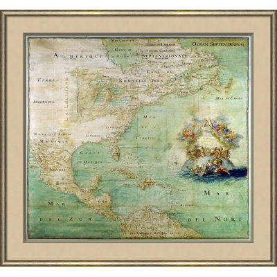 «Carte des Amériques 1», impression encadrée