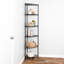 6-Tier Triangle Corner Wire Shelving, Black-1715531180