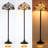 60'' Handcrafted Tiffany Style Floor Lamp, Stained Glass Rose Design, 2-Light, Dual Pull Chain