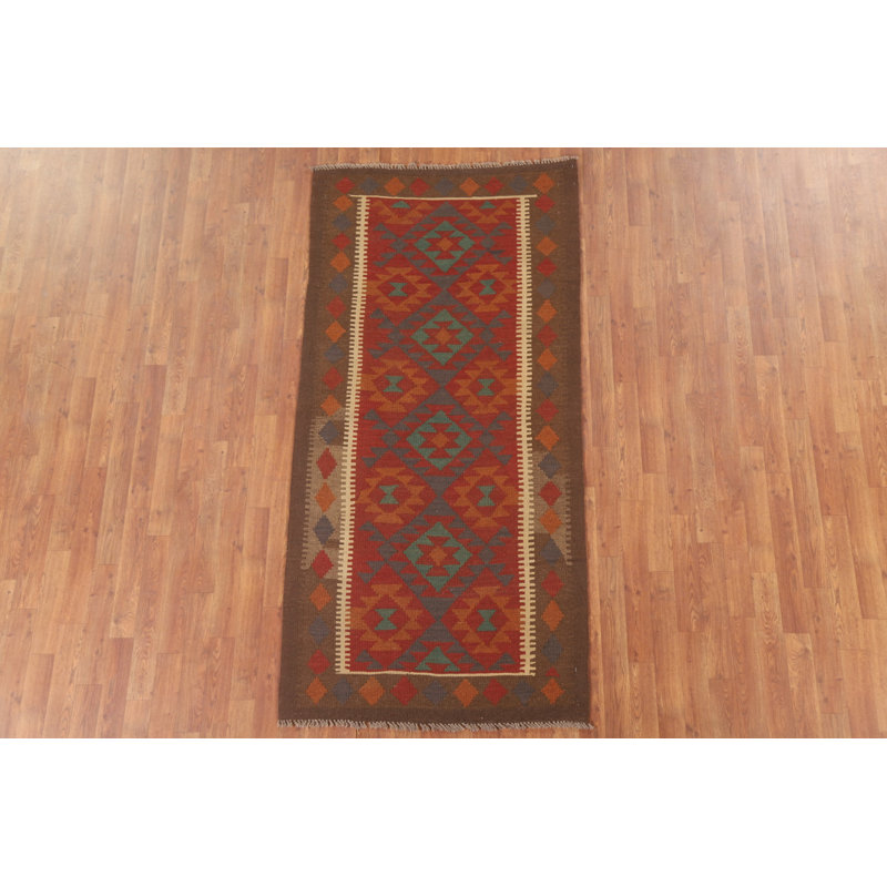 Kilim Reversible Wool Area Rug 3x6
