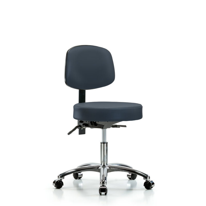 Tabouret de laboratoire réglable à hauteur de bureau Daenerys, Roulettes, Bleu impérial, Non inclus
