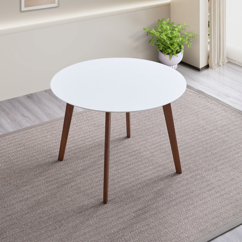Iades rond, Brun, H 29,5 po x L 39,4 po x l 39,4 po, Blanc