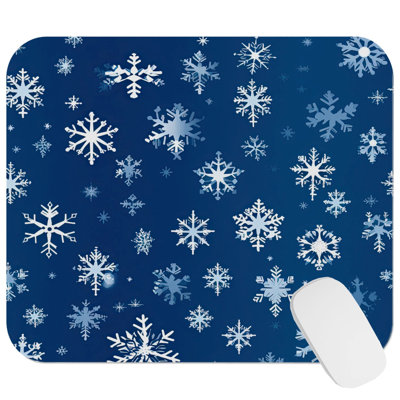 Dreaming of Snowflakes Snows Modern Gaming Cute Office Laptop Desk Pad Gift Mat Square Rectangle Non-Slip Mousepad