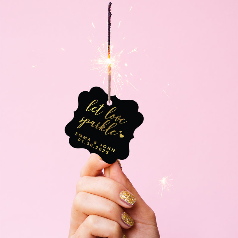 Cadre personnalisé sur mesure Let Love Sparkle, Noir / doré
