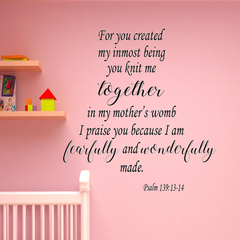 Adhésif décoratif «For you créé My Inmost Being Bible» Psaume 139: 13-14
