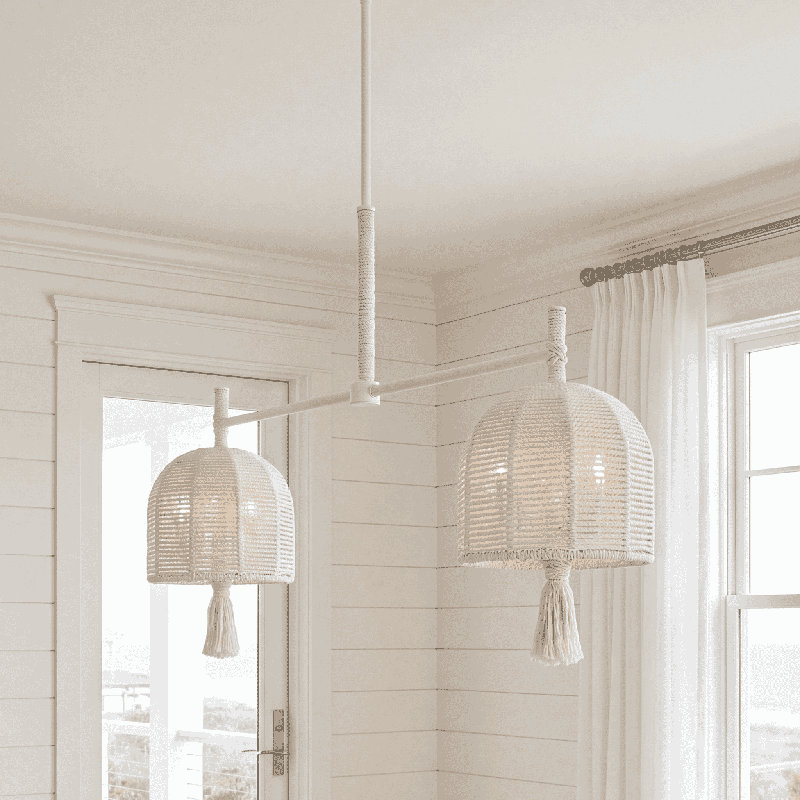 Lunara 6-Light Chandelier in Cotton by Breegan Jane