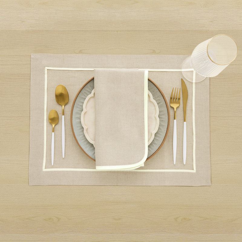 100% Pure Linen Dinner Napkins -kensington, Natural