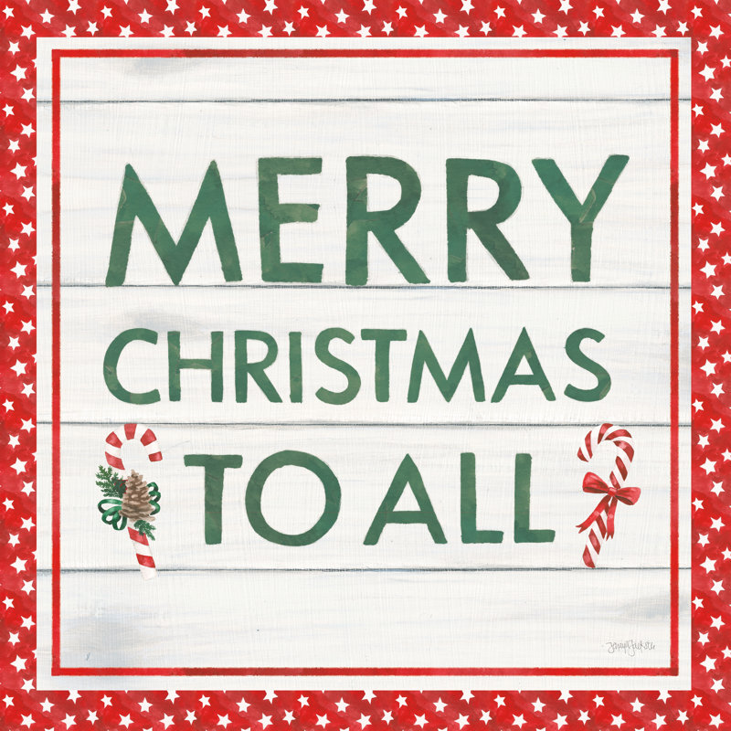Welcome Christmas Sign V - Wrapped Canvas Print, 30cm H x 30cm W x 3.8cm D