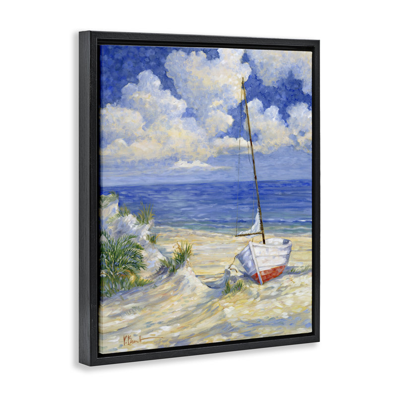 Art mural encadré "Costa del Sol View" par Paul Brent, Cadre flottant noir de jais, H 21 po x l 17 po