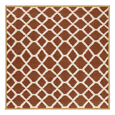 Tapis brun treillis lavable à la machine