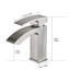 Robinet de meuble-lavabo contemporain - Nickel brossé avec 1 trou et robinet de salle de bain noir mat en aluminium