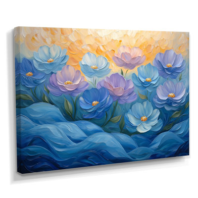 Ikera Blue Peony Petals In Harmony II - pivoines, art mural
