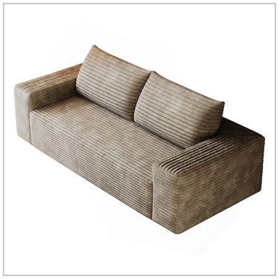 71" 3Setaser Sofa,Corduroy Fabric,Deep Seat Couches,Comfy Loveseat Sofa,No Assembly,1Pcs For Living Room, Bedroom,Conference Room ,Apartment