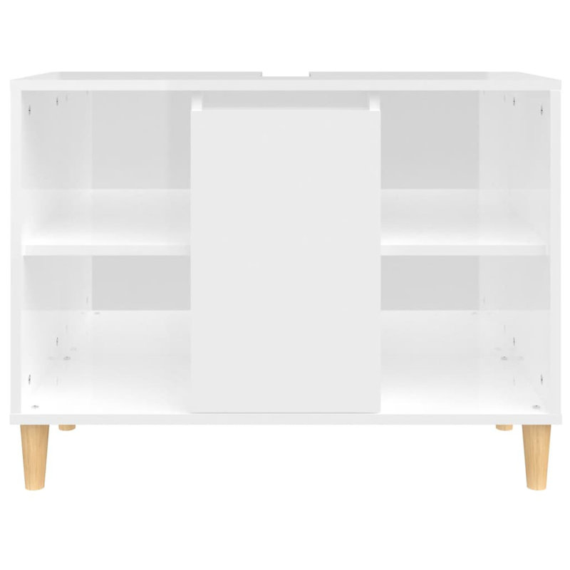 Skagway Sink Cabinet 80x33x60 cm Engineered Wood, High Gloss White