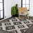 Caherty Geometric Moroccan Diamond Black/Cream Indoor/Outdoor Rug-2090666520