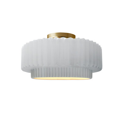 Radiance Ceramic Pleated Semi-Flush Mount