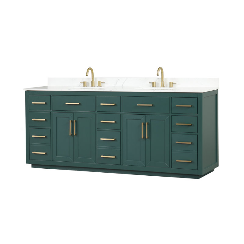 84 Meuble-lavabo double avec comptoir 84, Vert