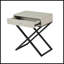 Table de chevet avec plateau en verre Taupe-308497746