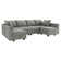 U Shaped Modular Sectional Sofa with Chaise Reversible Upholstered Sectional Couch