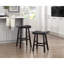 Ensemble de 2 tabourets à hauteur de comptoir de style transitionnel, meubles en bois d'hévéa massif-1442371031