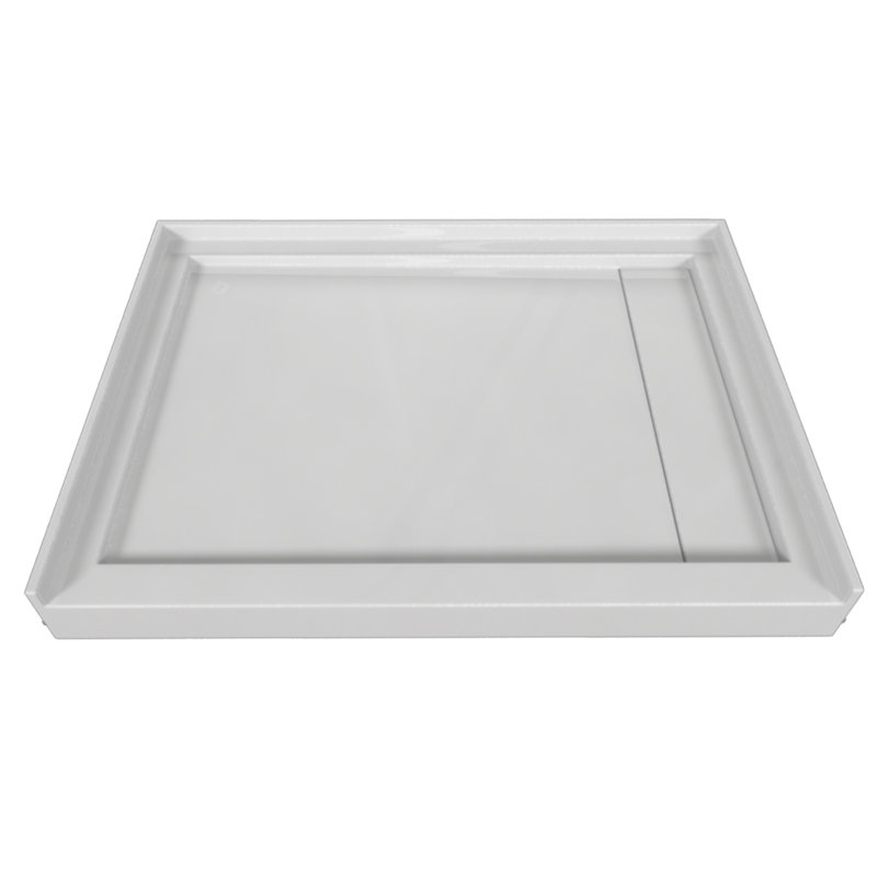 Signature 48'' W 36'' D Rectangular Single Shower Base, Biscuit, Right