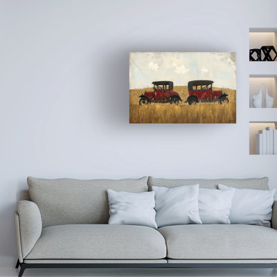 Bolog Momart Vintage Cars In Wheat Canvas Art
