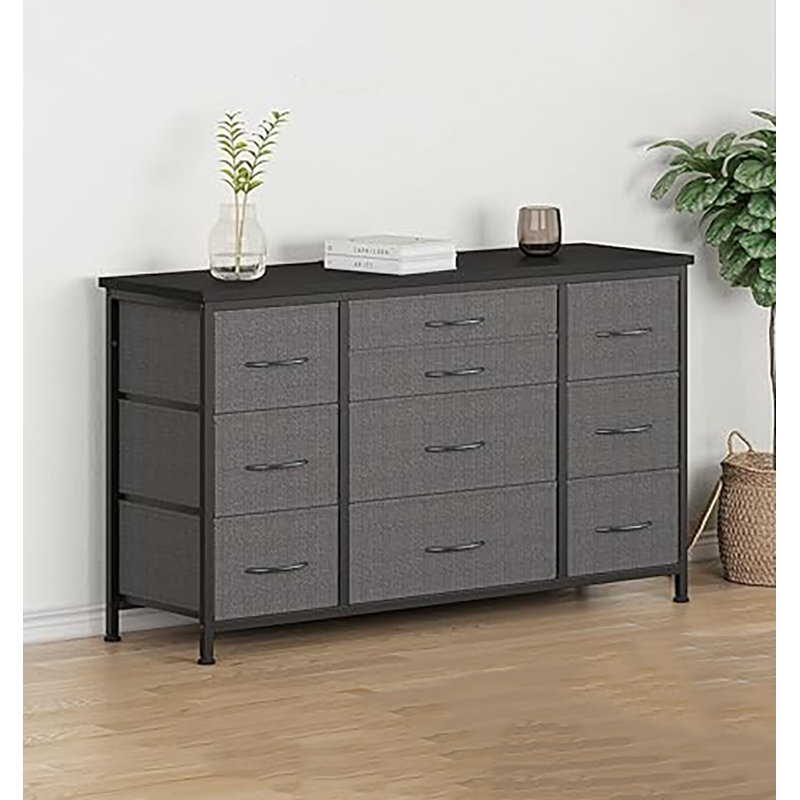 Alidus 121cm W 10 - Drawer Chest of Drawers, Dark Grey