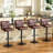  High Back Faux Leather Adjustable Swivel Counter Bar Stools-478387192