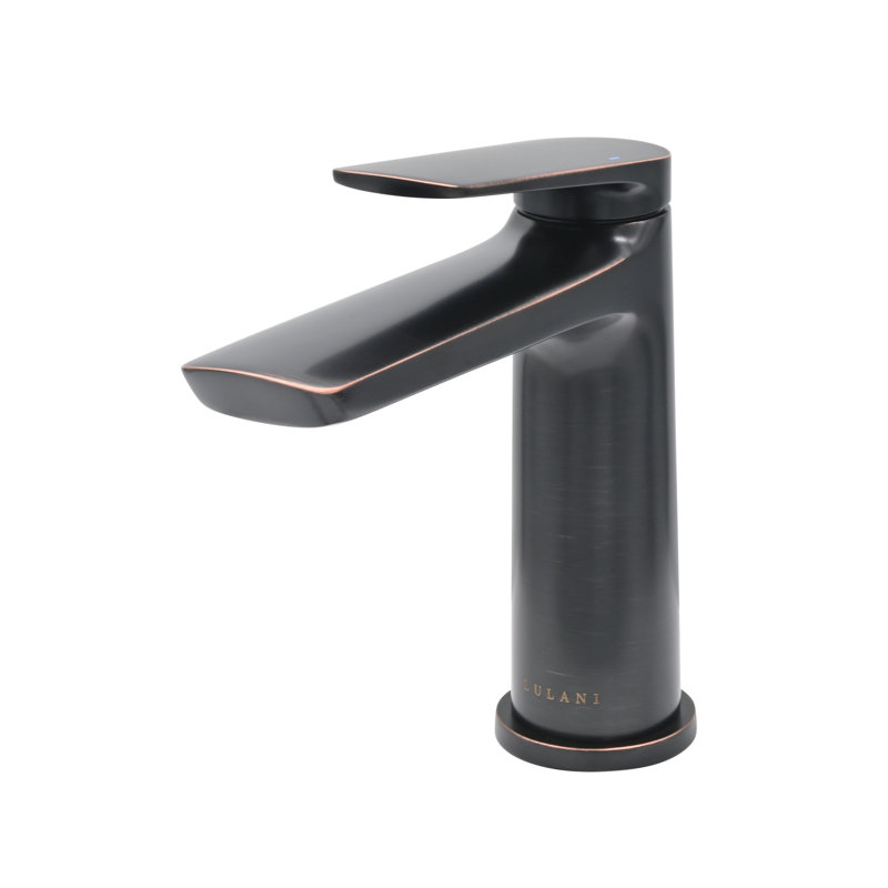 Robinet de salle de bain à un trou avec drain, Bronze frotté à l'huile