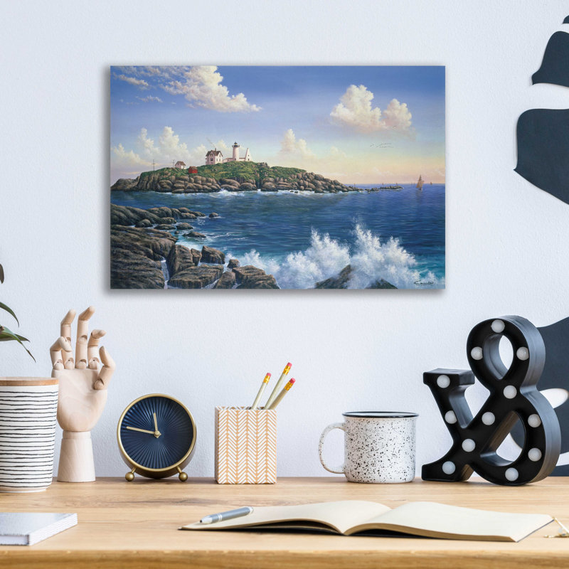  «Cape Neddick, Maine» par Eduardo Camoes, art mural en verre acrylique, H 12 po x l 16 po x P 0,13 po