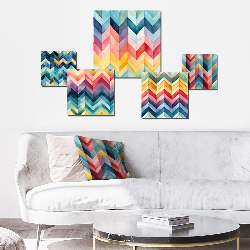 Chenoweth - Ensemble d'art mural à chevrons de 5