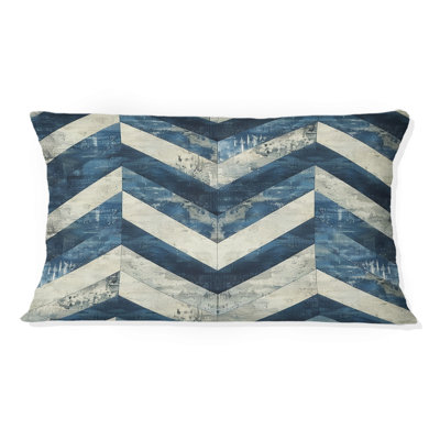 Motif lombaire traditionnel à chevrons bleu et beige
