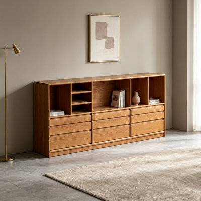 American-style low bookcase for living room