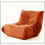 Chaise d'appoint luxueuse luxueuse en microfibre orange capitonnée-836075285