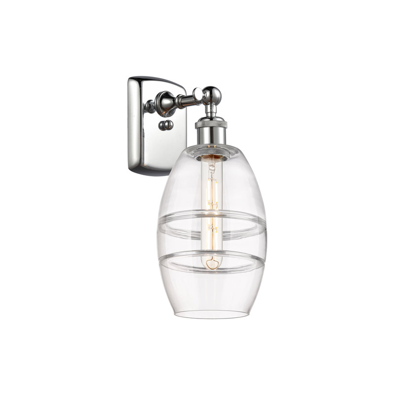 Applique murale en acier Bettylou, Chrome poli, H 9,13 po x l 5,88 po x P 7,06 po, Transparent
