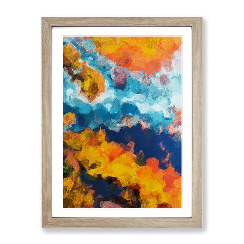 United Forever Abstract - Wall Art, 48cm H x 36cm W, Oak Framed Paper, White