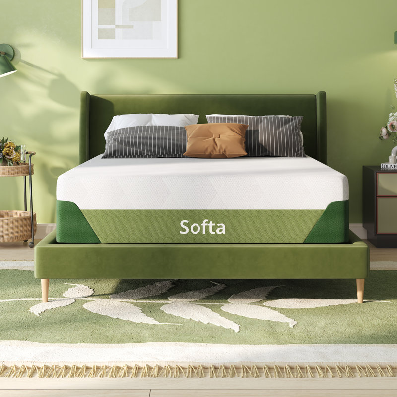 Matelas en mousse viscoélastique gélifiée rafraîchissante avec housse en bambou - Sans fibre de verre, mi-ferme, certifié CertiPUR-US