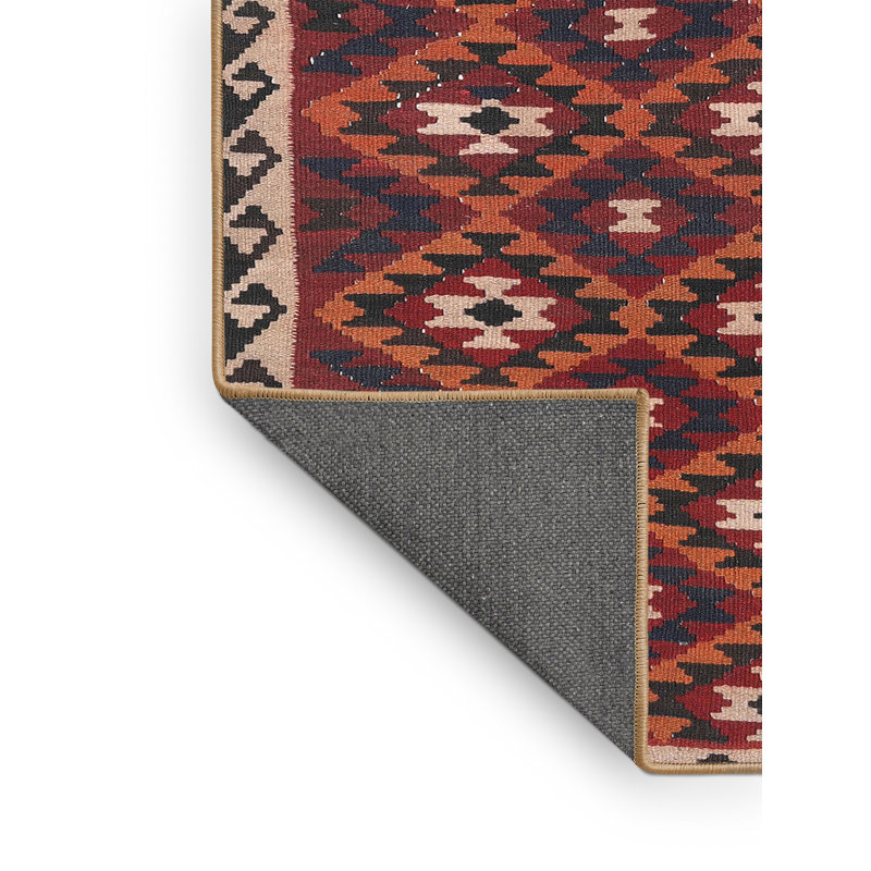 Tapis décoratif rouge Wymer Southwestern, Rectangle 5 pi x 8 pi