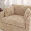 Fauteuil d'appoint rembourré avec repose-pieds en chenille-1056189599