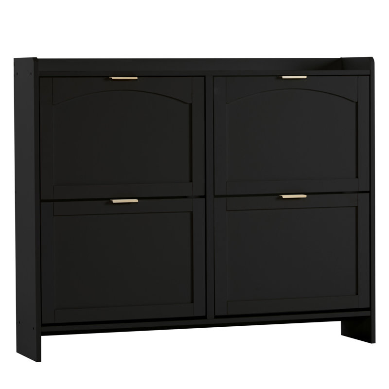 20 Pair Shoe Storage Cabinet, Black