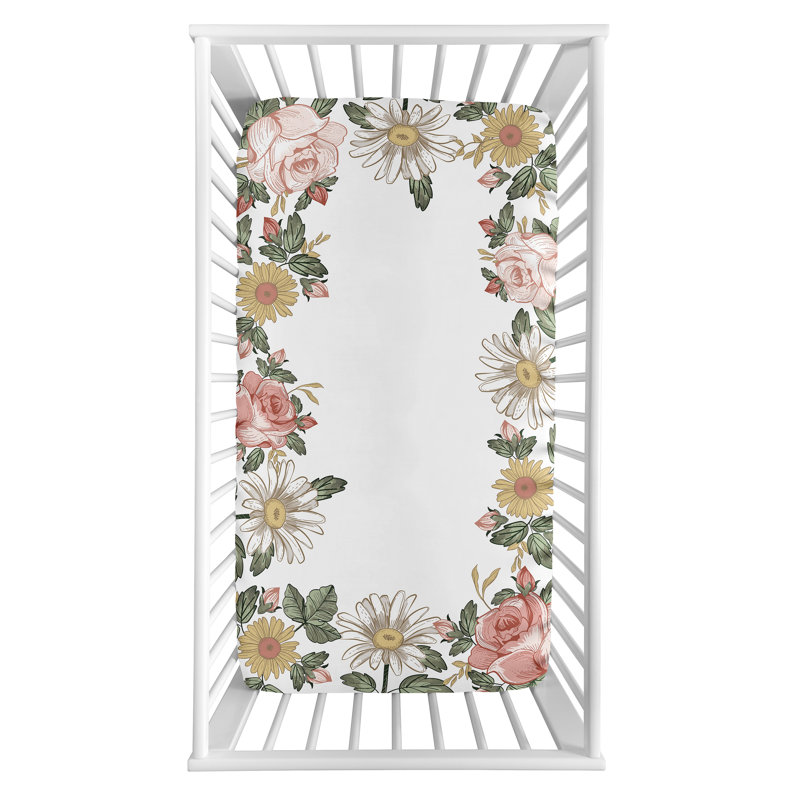 Drap-housse pour lit de bébé Vintage Floral Photo Op