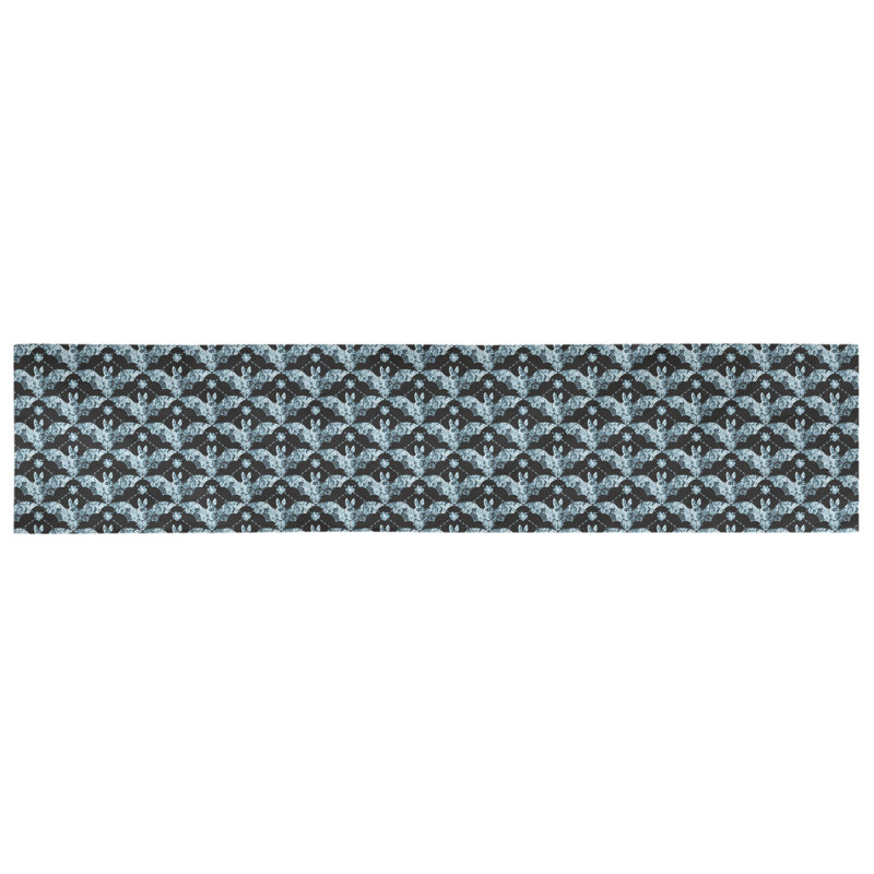 Chemin de table géométrique avicia, 72 po x 16 po, Bleu sarcelle, Sergé de coton