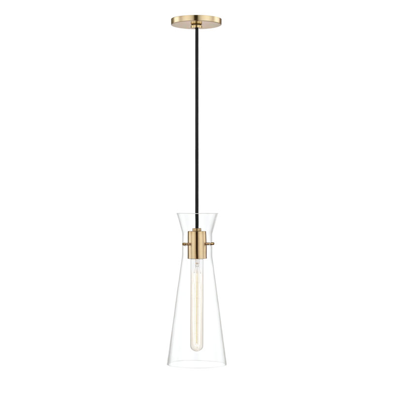 Luminaire suspendu en pot 1 lumière Gena, Laiton vieilli