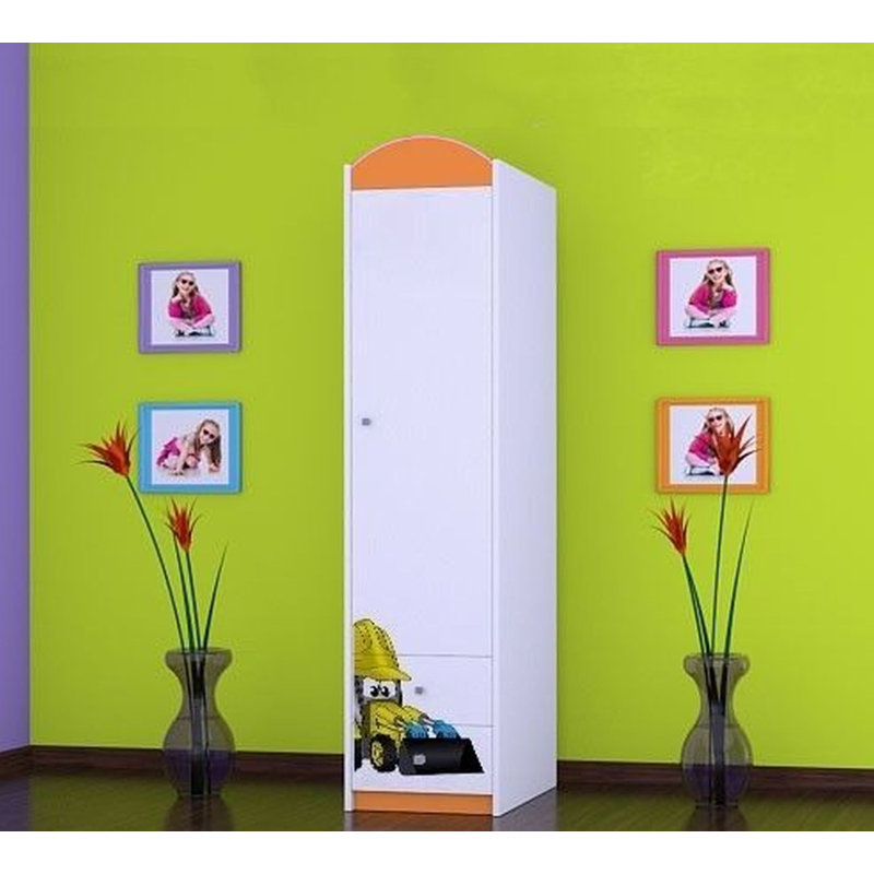 Kiro 1 Door Wardrobe, Orange