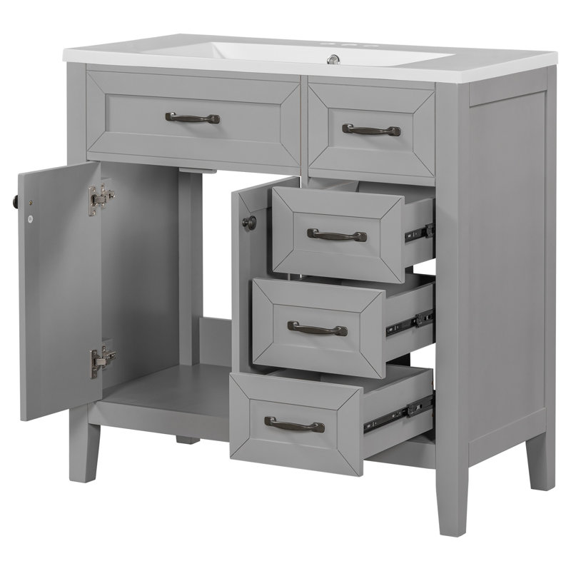 36-inch bathroom vanity, Gray