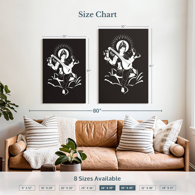 Adella Symbolic Saraswati, 39" H x 26" W