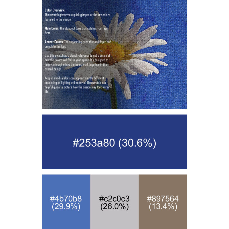 Tapis bleu Daisy, Rectangle 2 pi x 4 pi