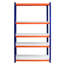 Étagère de rangement robuste de 35,4 po de largeur - H 71 po x P 15,87 po, espace de rangement dans le garage, le garde-manger, le placard, la cuisine, l'entrepôt, le sous-sol, le salon, la grande étagère orange, pour le garde-manger bleu